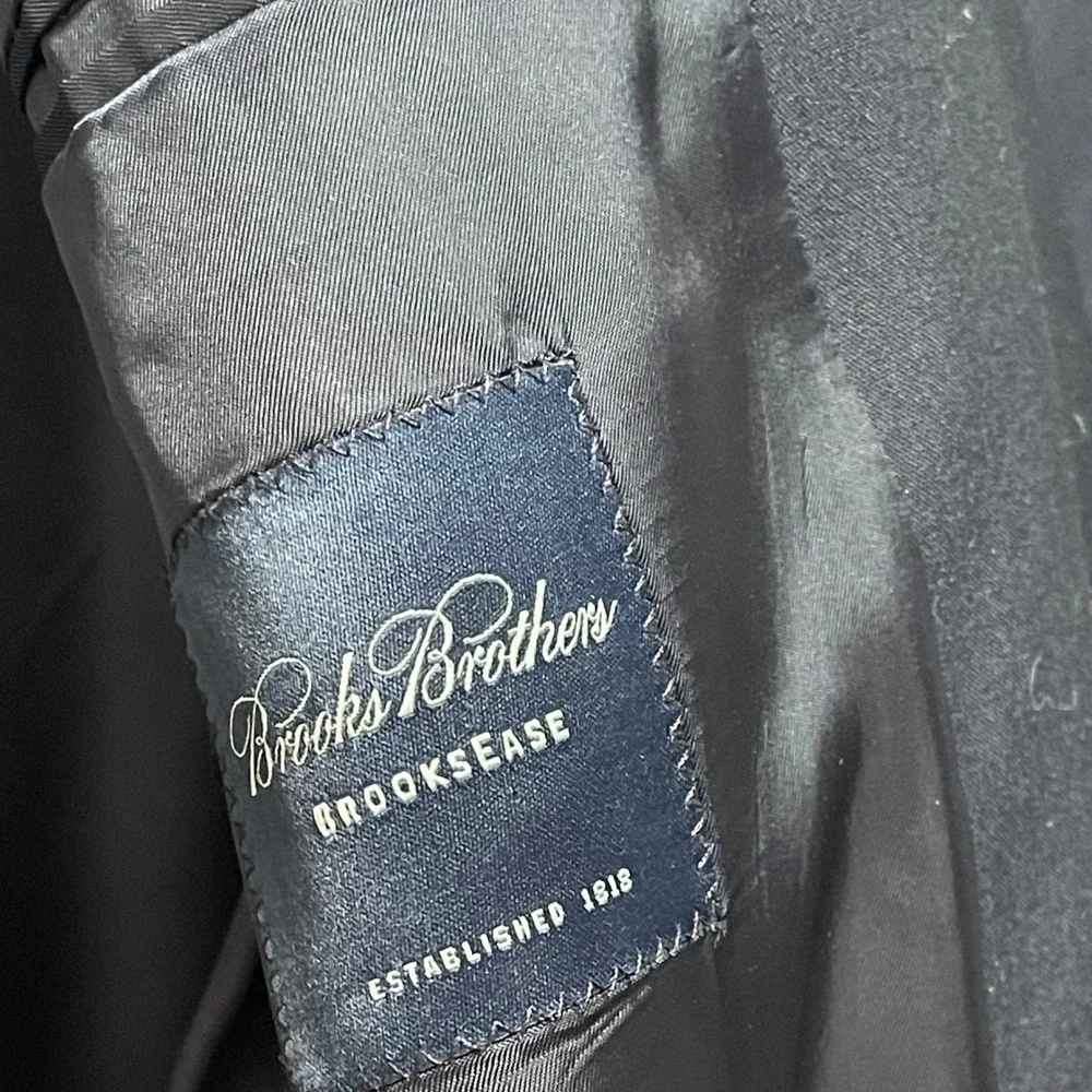 Brooks Brothers Brookesease Mens Blazer 44R Navy Blue Loro Piana Wool Sport Coat